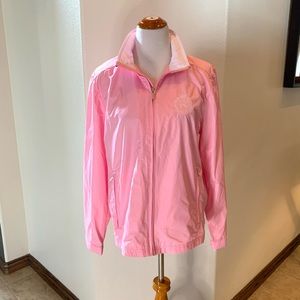 Ralph Lauren Active Pink White Zip up Wind Breaker Size XL